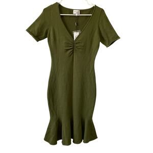 Milly Shirred Front Knit Dress Size M Bodycon Glam Sophisticated